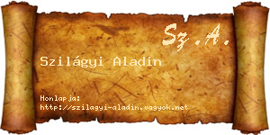 Szilágyi Aladin névjegykártya